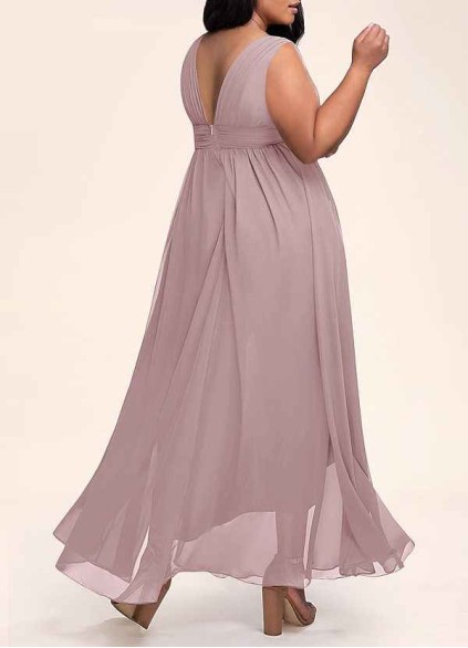 AZ Occasions Dancing Queen Vintage Mauve Chiffon Maxi Dress