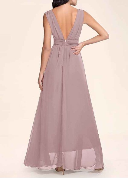 AZ Occasions Dancing Queen Vintage Mauve Chiffon Maxi Dress