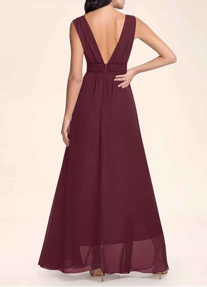 AZ Occasions Dancing Queen Cabernet Chiffon Maxi Dress