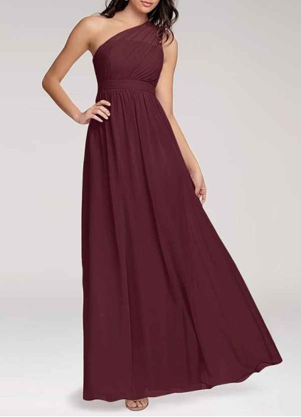 AZ Occasions Magical Day Cabernet Chiffon Maxi Dress