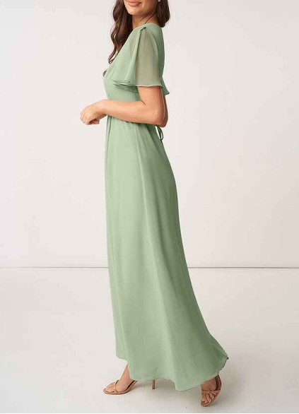 AZ Occasions Chiffon Wrap Maxi Dress